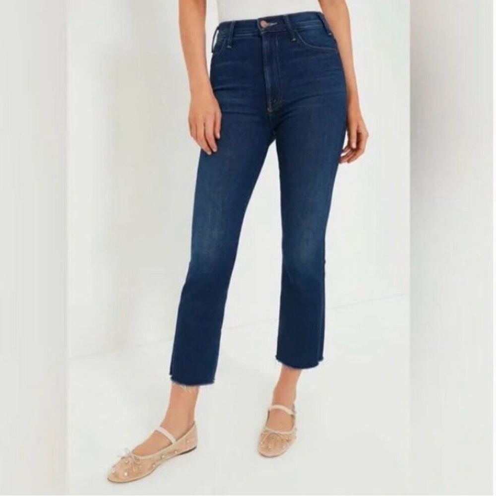 MOTHER jeans The Hustler Ankle Fray in Home Movies wash